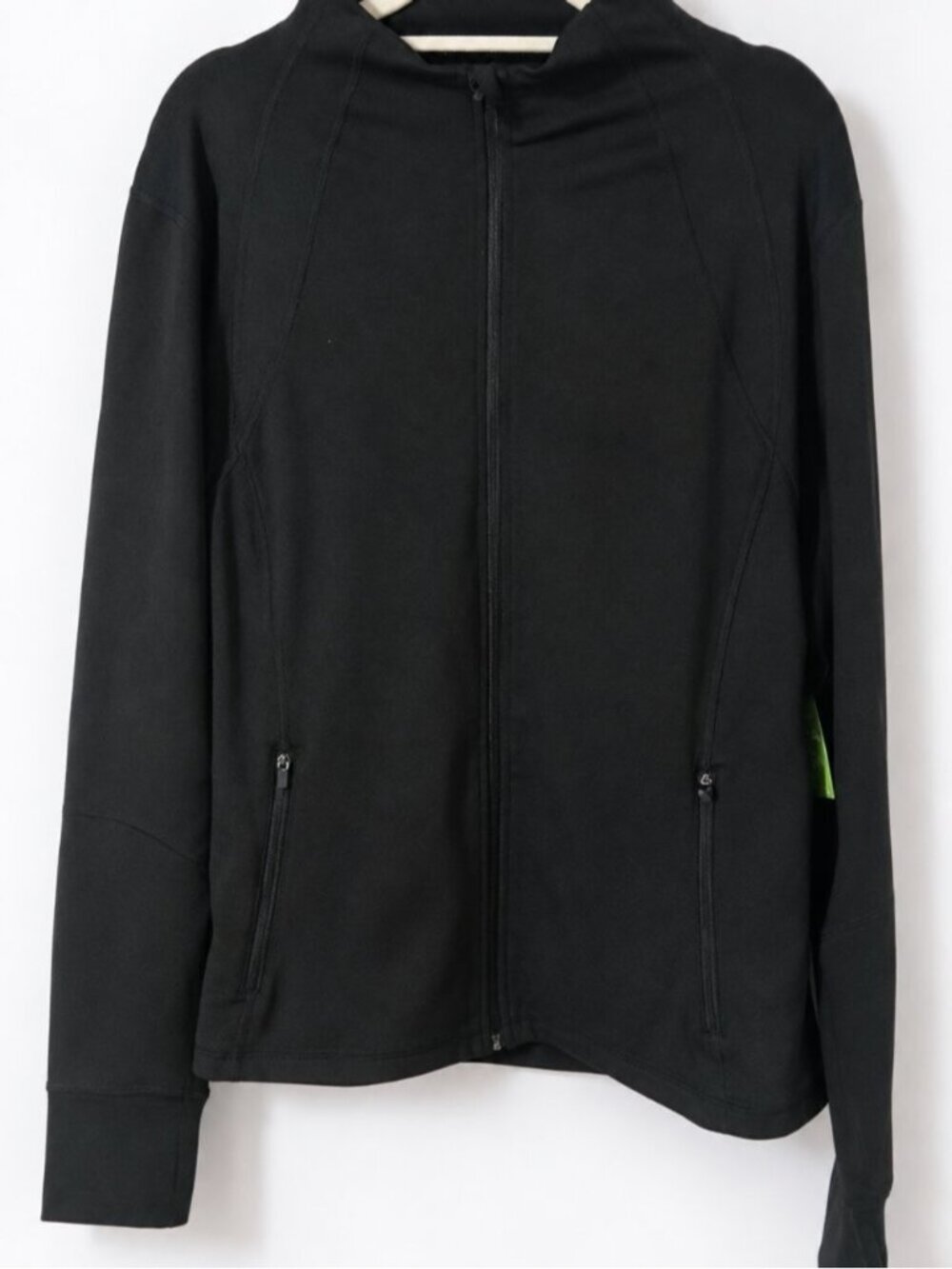 Athletic Works Women’s XL Black Full Zip Athletic Jacket Dri-More Thumbholes Gym